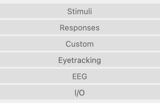 Component groups in the component panel.