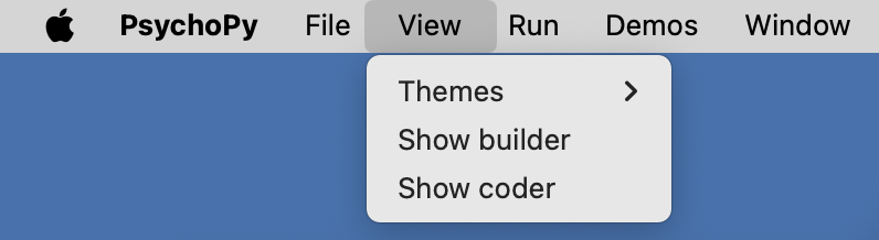 Location of View → Show builder in the menu bar.